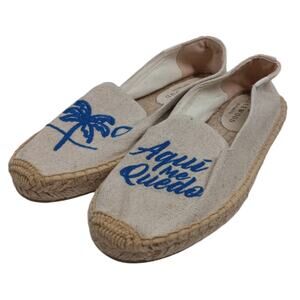 Soludos x Rosewood Aqui Me Quedo Espadrille Flat Shoes size 7